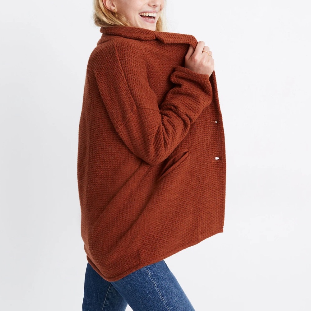 Madewell Textured BlazernSweater Jacket Size XXS Cozy Cardigan Knit Slouchy Coat - Picture 3 of 16